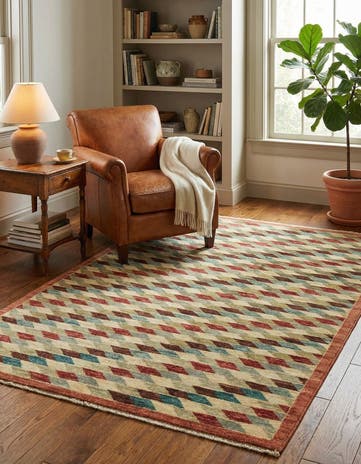 4' 2 x 5' 9 Hand Knotted Darya Oriental Rug