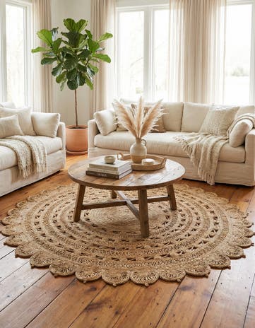 7' 10 x 7' 10 Handmade Braided Jute Round Rug