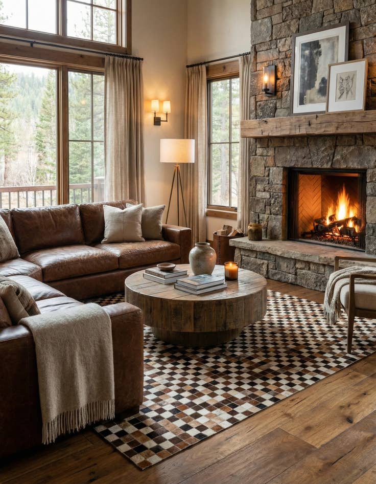 Detail image of 5' 1 x 7' 11 Cowhide Stocks Rug