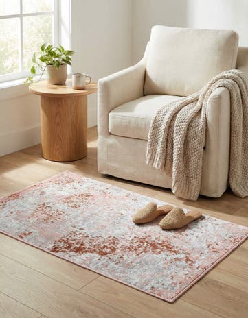 Rose Pink Kamala Washable Rug