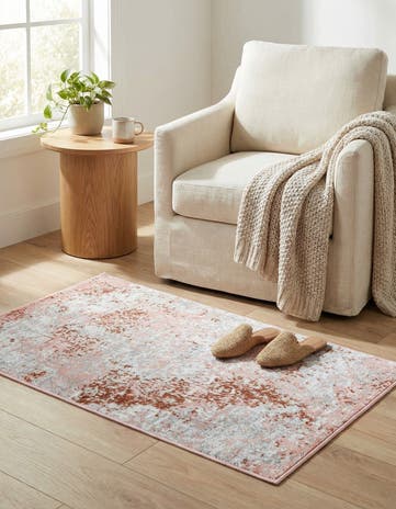 Rose Pink Kamala Washable Rug