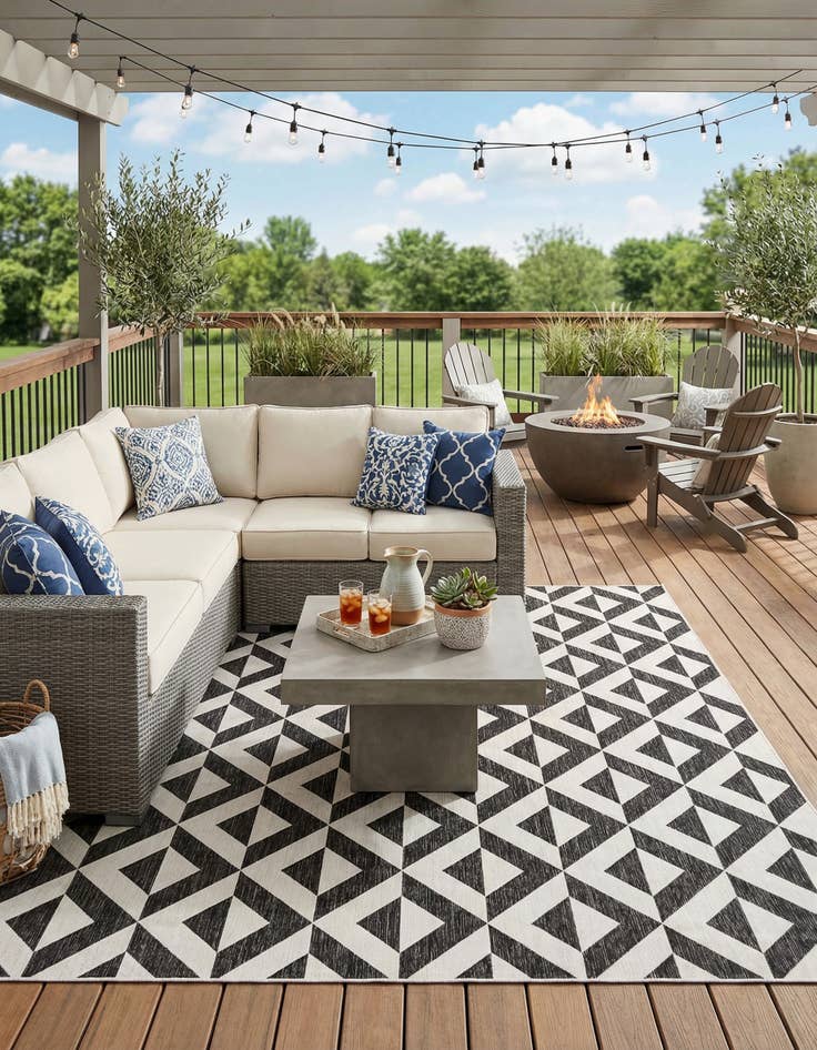 Detail image of 10' x 10'  Washable Jill Zarin Napa Indoor / Outdoor Square Rug