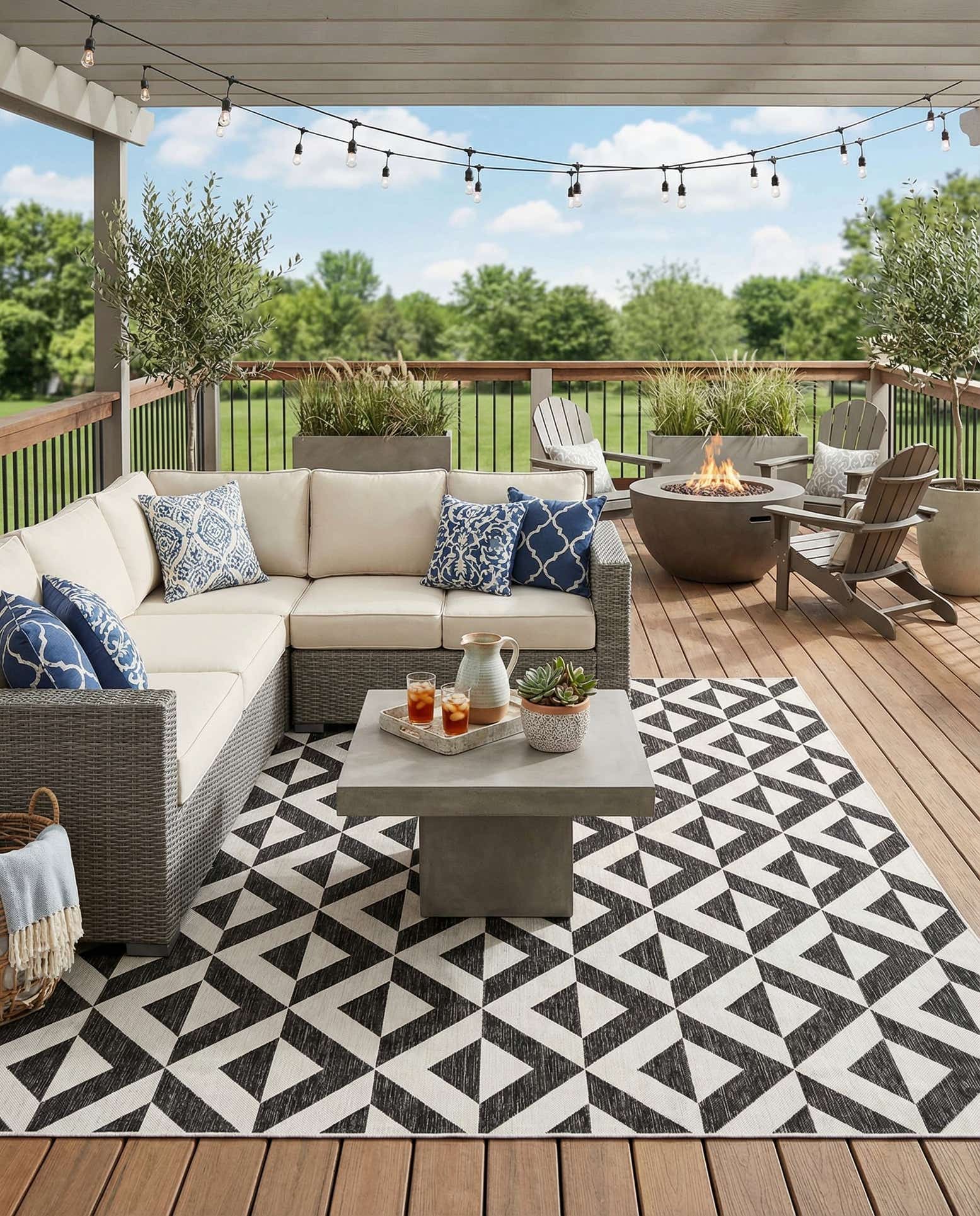 10' x 10' Easy-Clean Jill Zarin Napa Indoor / Outdoor Square Rug