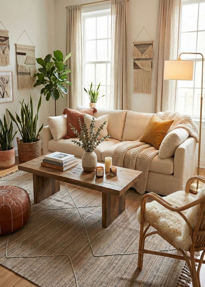 6' 6 x 7' Hand Knotted Moroccan Wool Square Rug