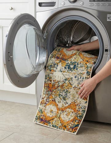 Beige Washable El Paso Runner Rug
