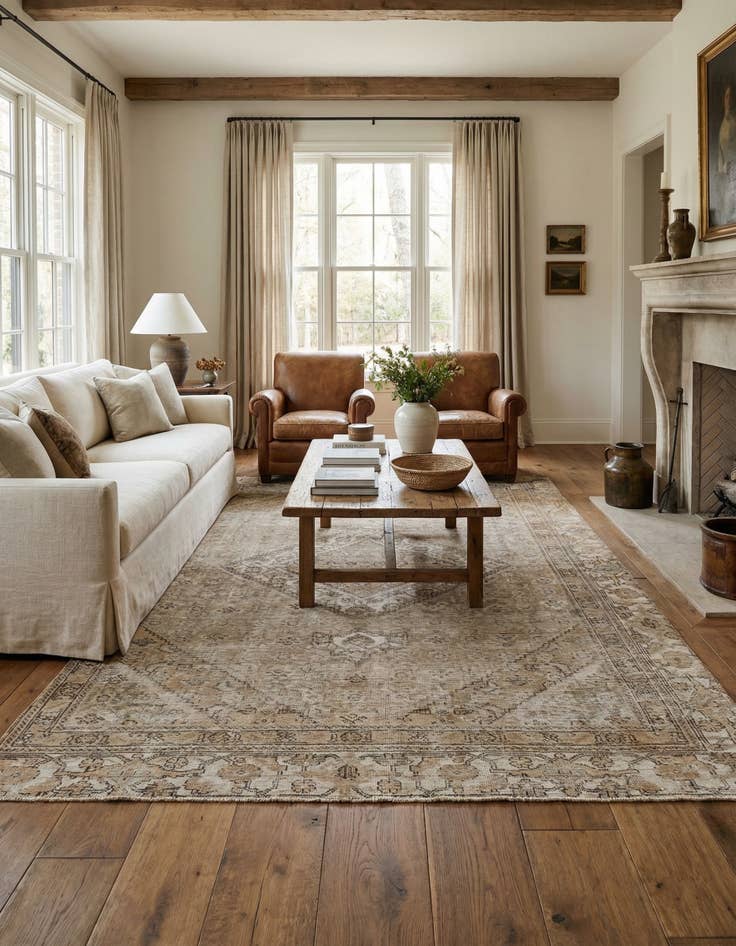 Detail image of  6' 3 x 9' 8  Hand Knotted Ultra Vintage Persian Wool Rug