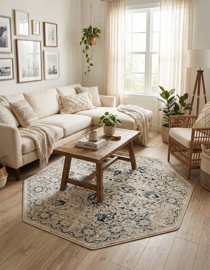 Detail image of 5' 3 x 5' 3 Stockholm Octagon Rug