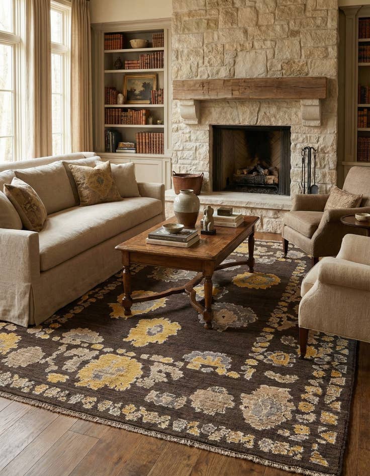 Detail image of 8' 4 x 10' 4  Hand Knotted Oushak Wool Rug