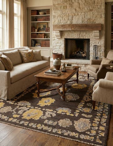 8' 4 x 10' 4 Hand Knotted Oushak Wool Rug