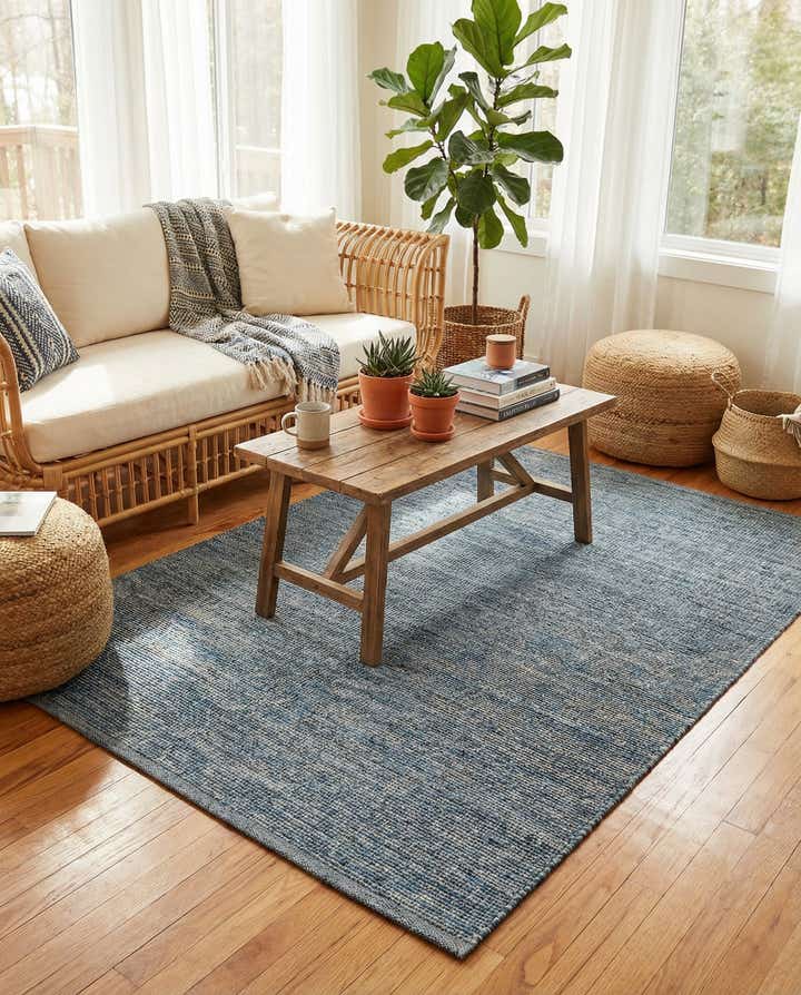 5' 3 x 7' Easy-Clean Solid Indoor / Outdoor Rug