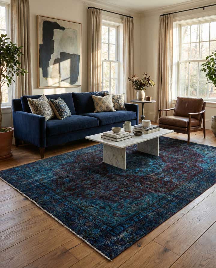 5' 9 x 9' 3 Hand Knotted Ultra Vintage Persian Wool Rug