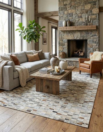 5' 1 x 8' 1 Cowhide - Patchwork Rug