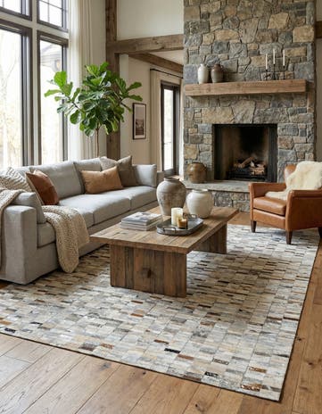 5' 1 x 8' 1 Cowhide - Patchwork Rug