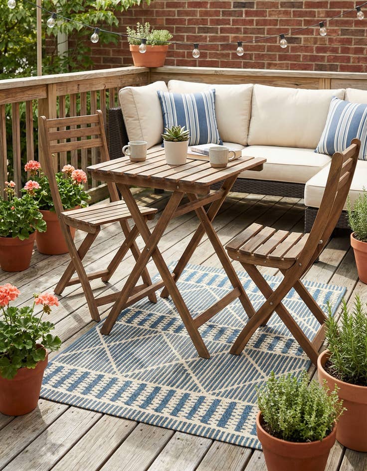 Detail image of 2' x 3'  Washable Trellis Indoor / Outdoor Rug