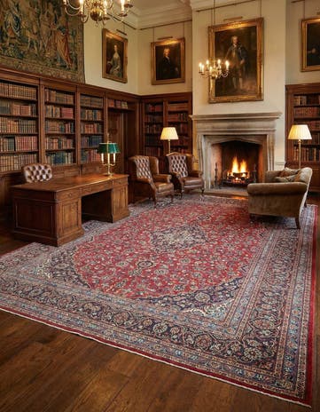 9' 9 x 12' 6 Hand Knotted Mashad Persian Wool Rug