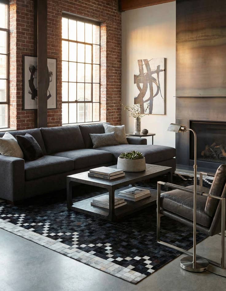 Detail image of 5' x 7' 11 Cowhide - Patchwork Rug