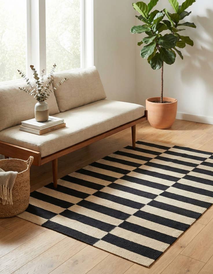 Detail image of 2' 8 x 3' 10  Hand Woven Kilim Modern Wool Rug