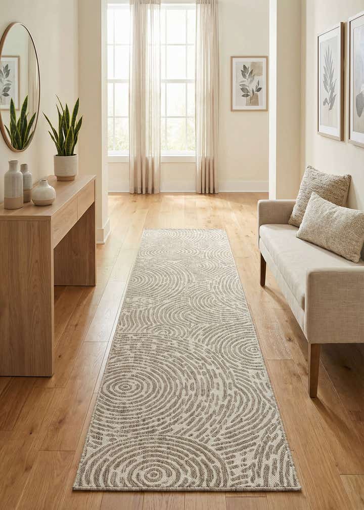 2' 7 x 12' Easy-Clean Modern Indoor / Outdoor Runner Rug