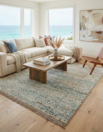 6' 7 x 8' 8 Hand Knotted Moroccan Wool Rug