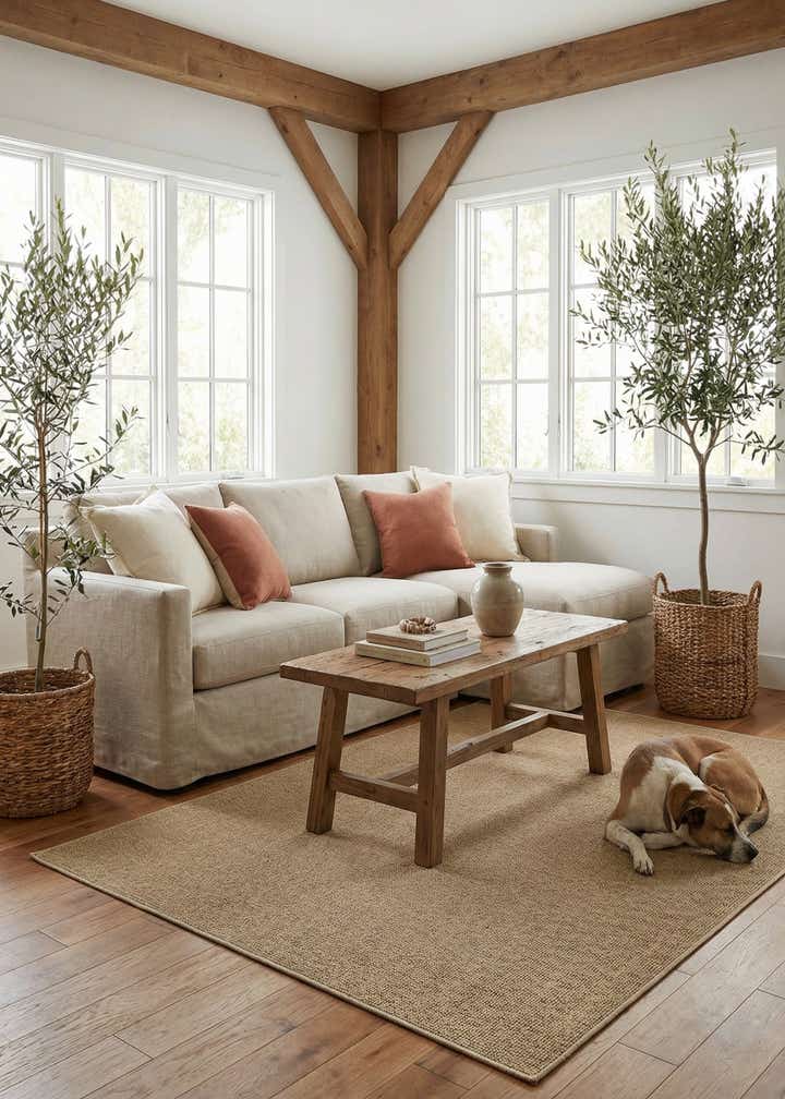 5' 3 x 8' Easy-Clean Solid Indoor / Outdoor Rug
