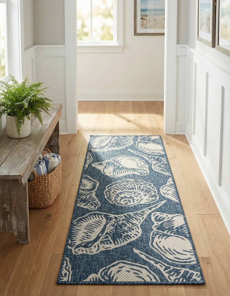 Detail image of  2' x 5' 3  Washable Coastal Indoor / Outdoor Runner Rug