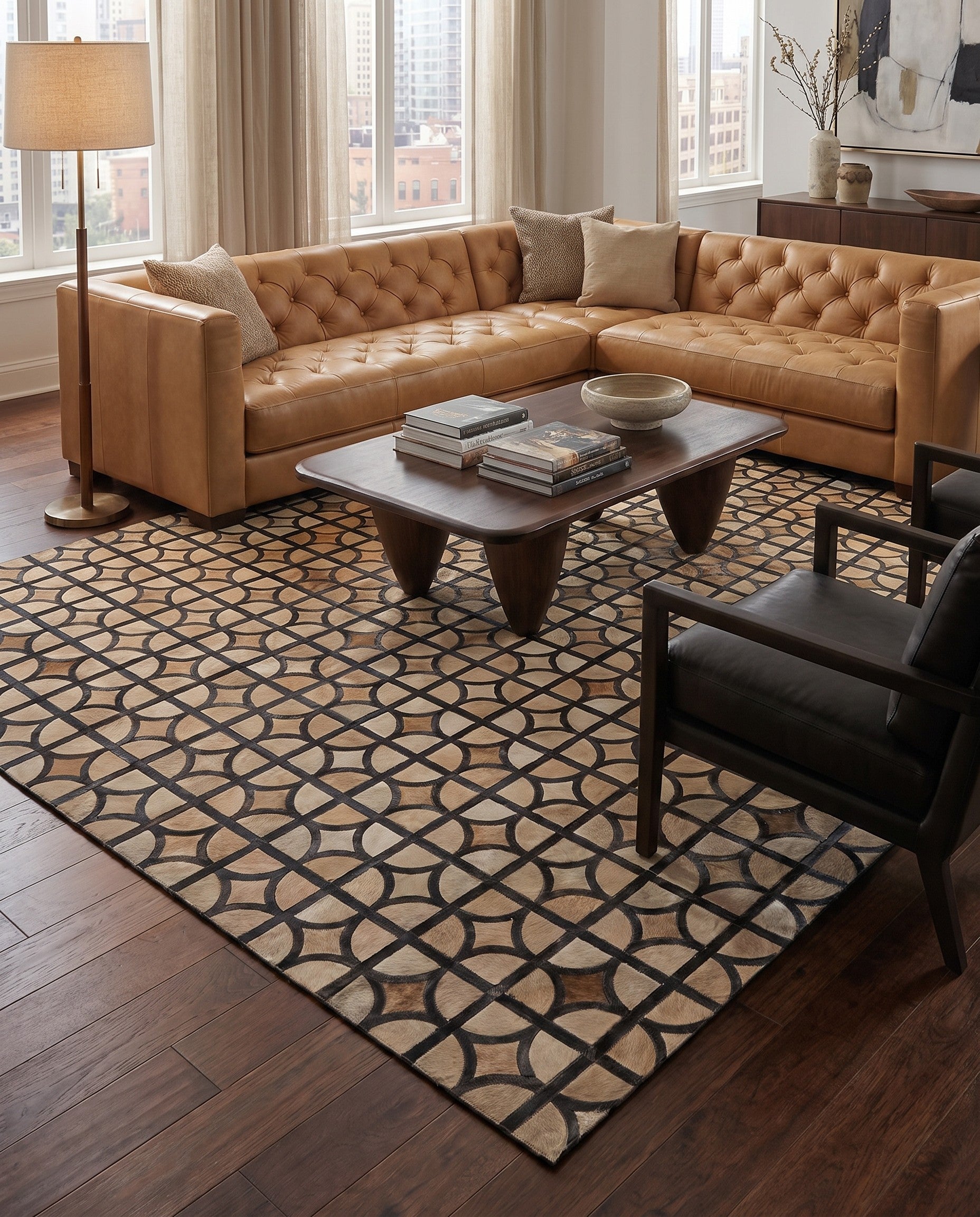 8' x 10' Cowhide Leather Rug