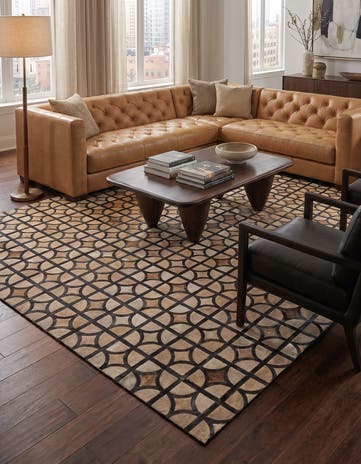 8' x 10' Cowhide Leather Rug