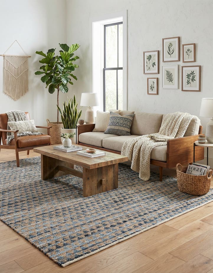 8' x 11' Hand Woven Chindi Jute Rug