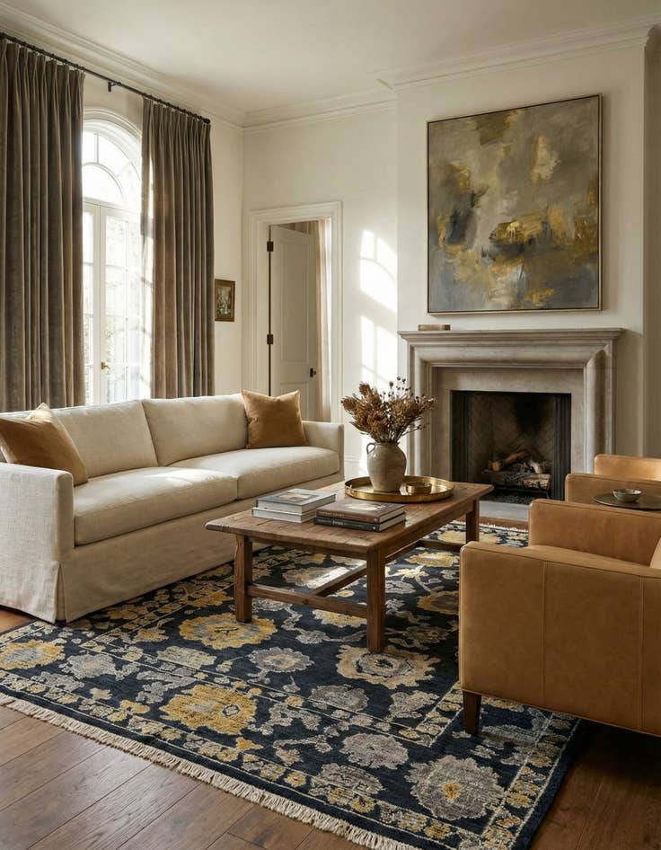 Detail image of 8' x 11'  Hand Knotted Oushak Wool Rug