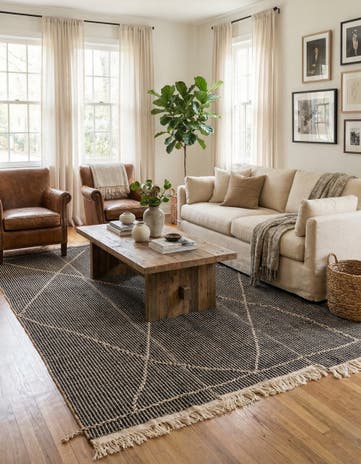 5' 10 x 9' 8 Hand Knotted Moroccan Wool Rug