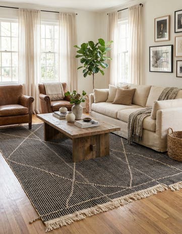 5' 10 x 9' 8 Hand Knotted Moroccan Wool Rug