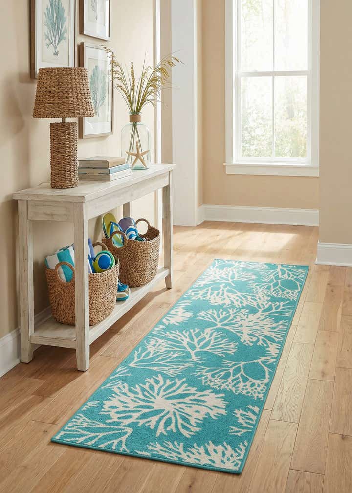 2' x 8' Easy-Clean Coastal Indoor / Outdoor Runner Rug