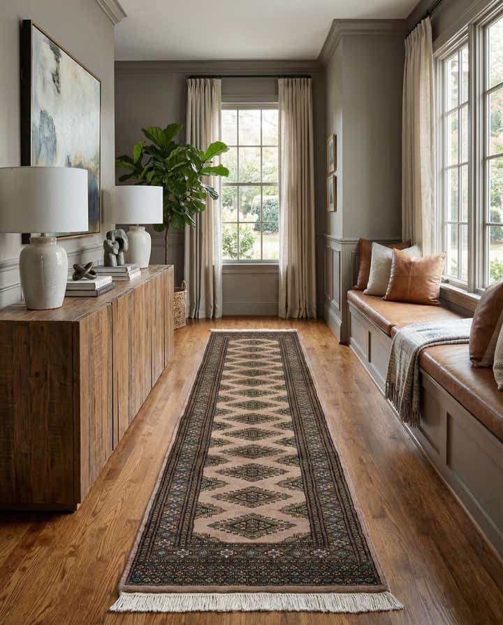 2' 6 x 11' 10 Hand Knotted Bokhara Wool Runner Rug