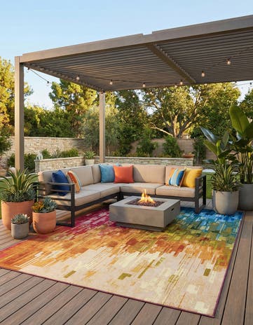 9' x 12' Easy-Clean Modern Indoor / Outdoor Rug