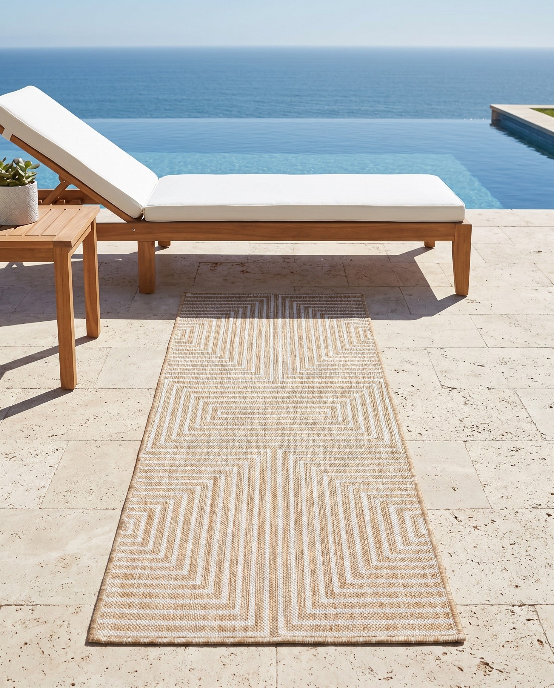 2' x 5' 3 Easy-Clean Modern Indoor / Outdoor Runner Rug