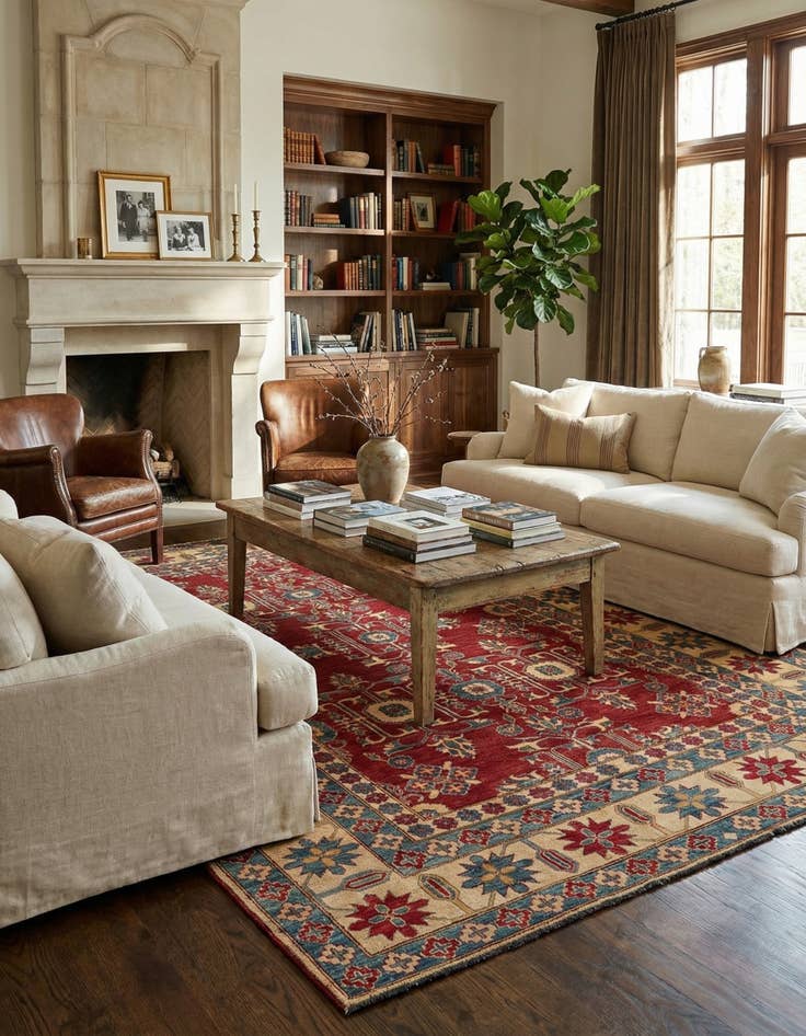 Detail image of  8' 2 x 12' 1  Hand Knotted Ziegler Wool Rug