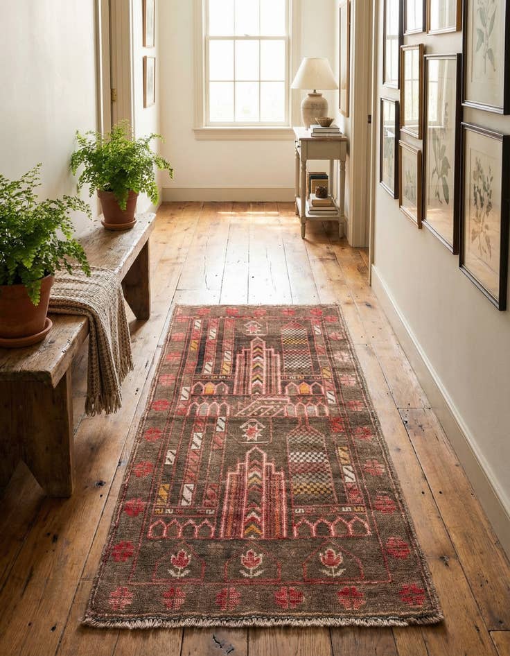 Detail image of 2' 3 x 4' 5  Hand Knotted Ultra Vintage Persian Wool Runner Rug