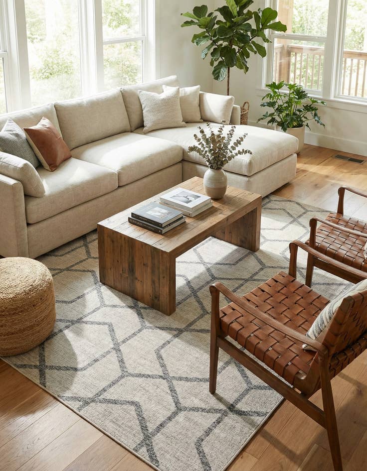 Detail image of 10' x 13' Eco Trellis Rug