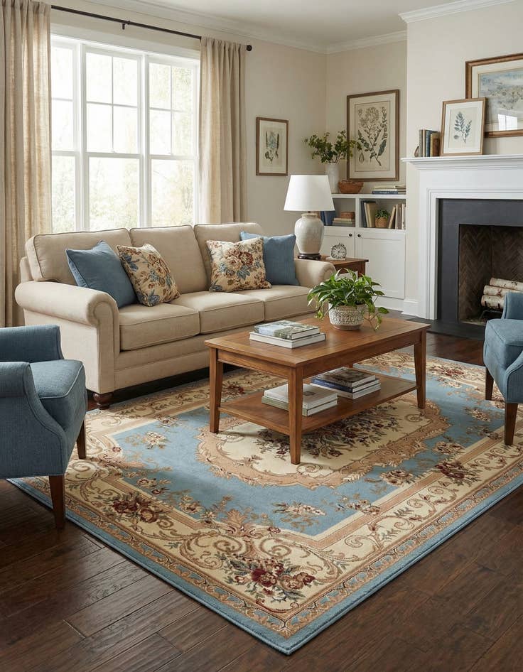 Detail image of 6' x 9' Classic Aubusson Rug