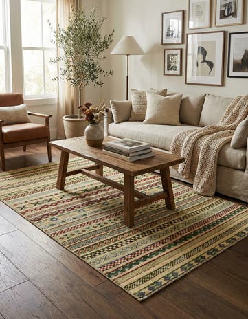 3' 7 x 5' 11 Hand Knotted Modern Ziegler Rug