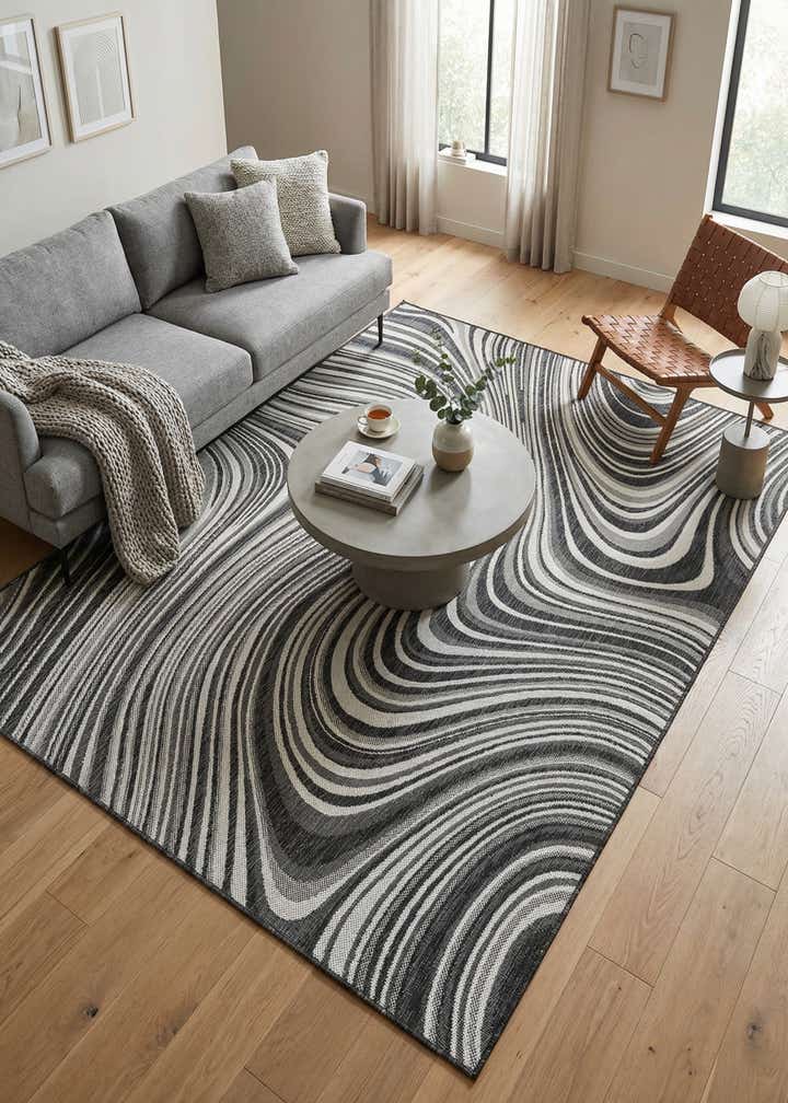 7' 10 x 11' Easy-Clean Modern Indoor / Outdoor Rug