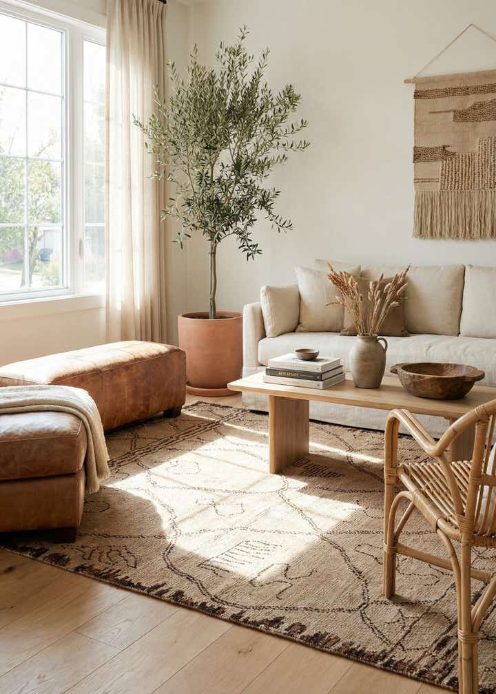 5' x 8' Hand Knotted Moroccan Wool Rug