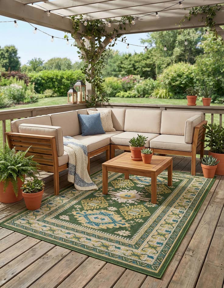 Detail image of  5' 3 x 8'  Washable Baja Indoor / Outdoor Rug