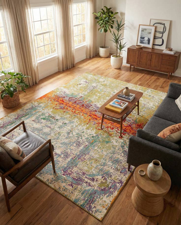 Detail image of 10' x 14' Easy-Clean Modern Indoor / Outdoor Rug