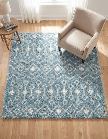 6' x 6' Moroccan Trellis Shag Square Rug