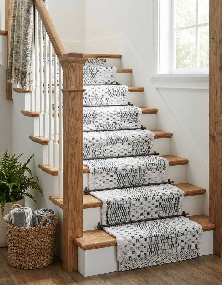 Detail image of 0' 9 x 2' 6 Chindi Cotton Stair Rug