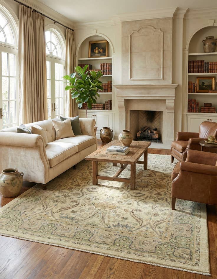 Detail image of 5' 6 x 7' 6  Hand Knotted Peshawar Ziegler Rug