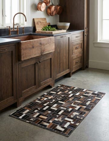 2' x 3' Cowhide Leather Rug