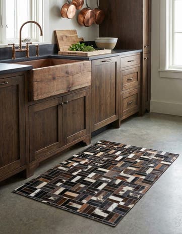 2' x 3' Cowhide Leather Rug