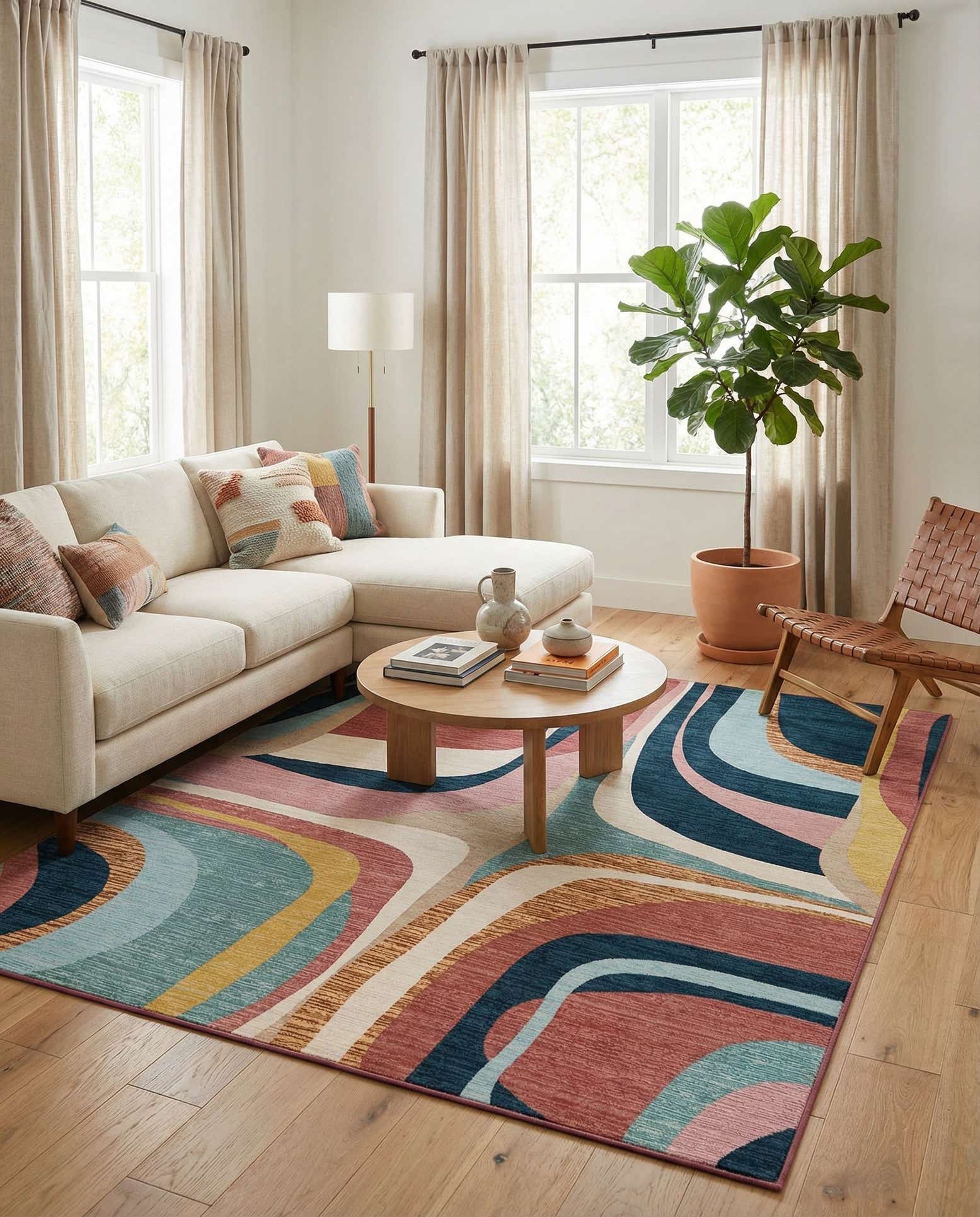 7' 10 x 10' Easy-Clean Modern Indoor / Outdoor Rug